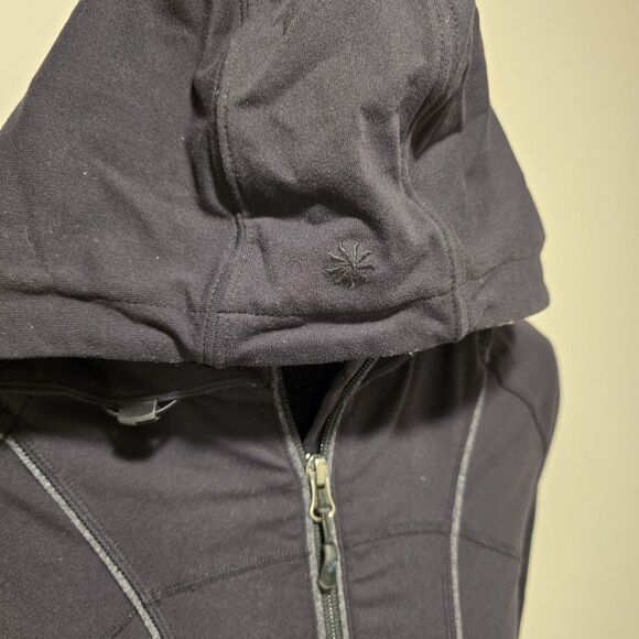 Athleta Rishi Yoga Fitted Jacket Full Zip Womens Small Black Athleisure Workout - Picture 2 of 12